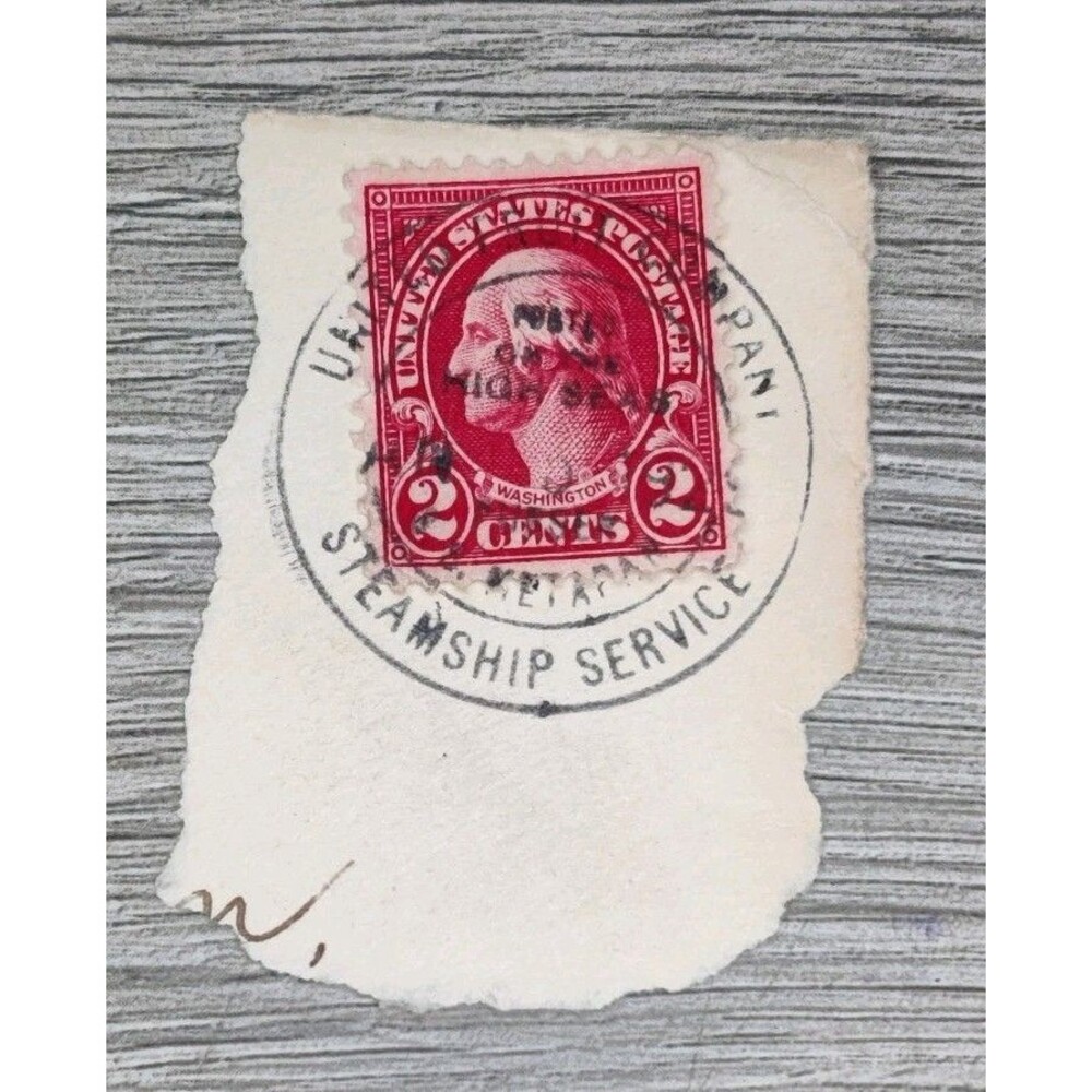 Vintage 2c George Washington Stamp Posted On The High Seas Steamship Postmark